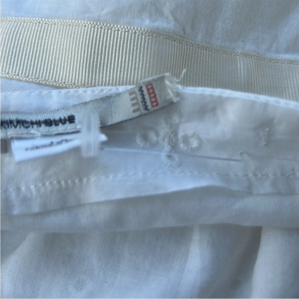 Kimchi Blue Large Dress Violetta Eyelet Strapless Mini lined ivory bows pleats - Picture 13 of 14